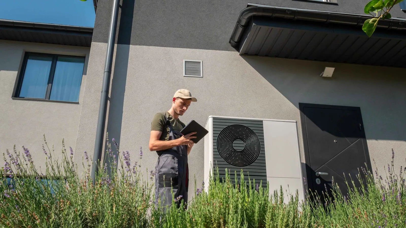 Technicus regelt de techniek op locatie